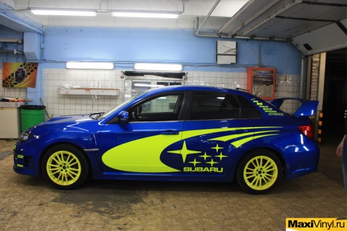 Изготовление наклеек Subaru World Rally Team для Impreza WRX STI